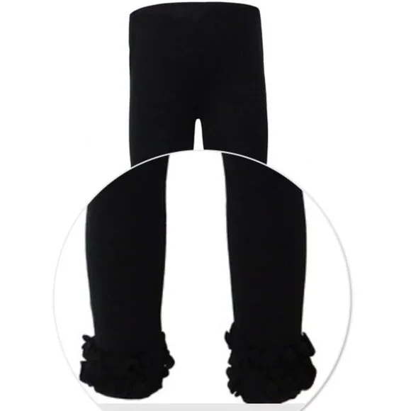 Black Ruffle Leggings - Picture 2 of 3